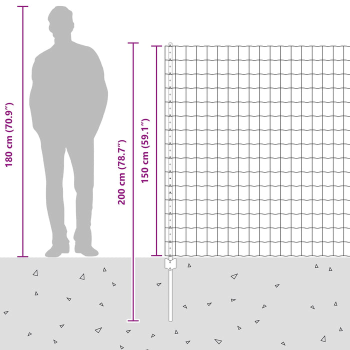 Recinzione e Posto Argento 1,5 x 10 m Acciaio 3336174