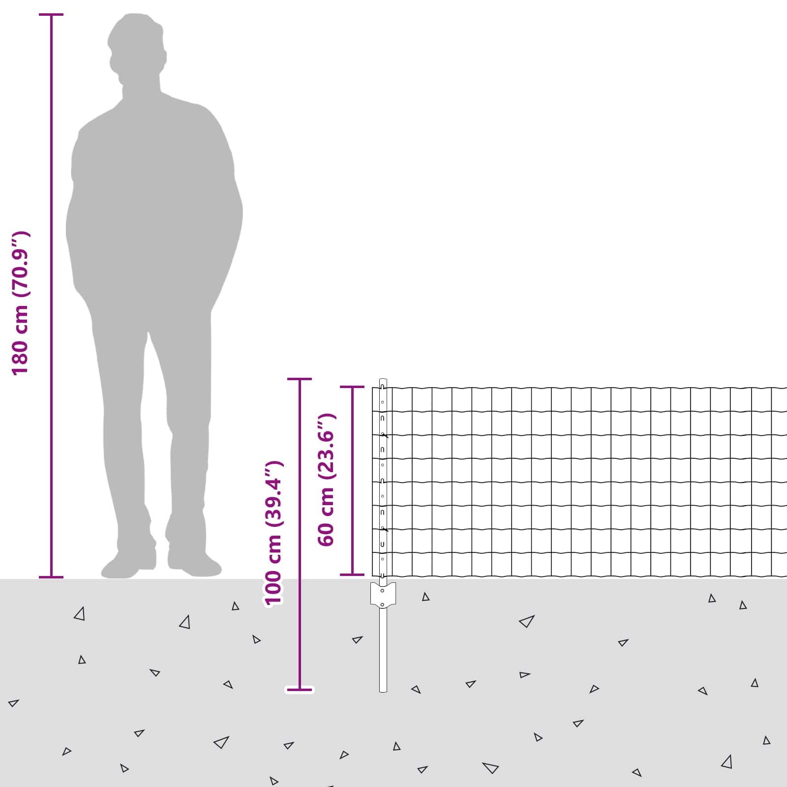 Recinzione e Posto Argento 0,6 x 10 m Acciaio 3336215