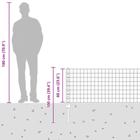 Recinzione e Posto Argento 0,6 x 10 m Acciaio 3336215
