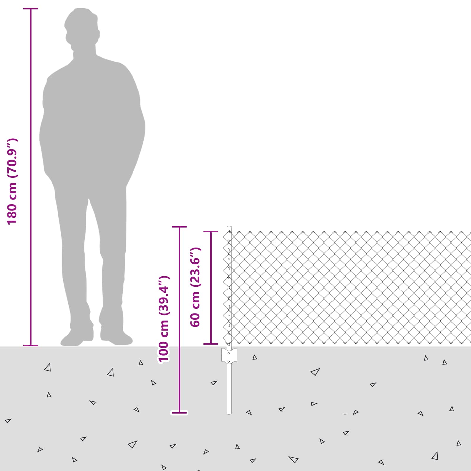 Recinzione e Posto Verde 0,6 x 10 m Acciaio 3336230