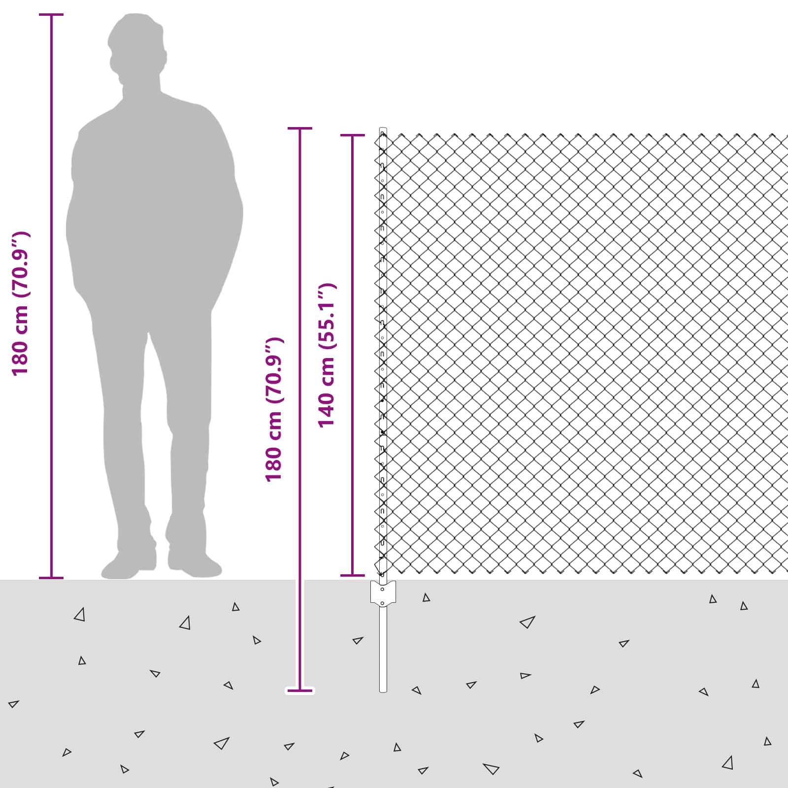 Recinzione e Posto Verde 1,4 x 10 m Acciaio 3336234