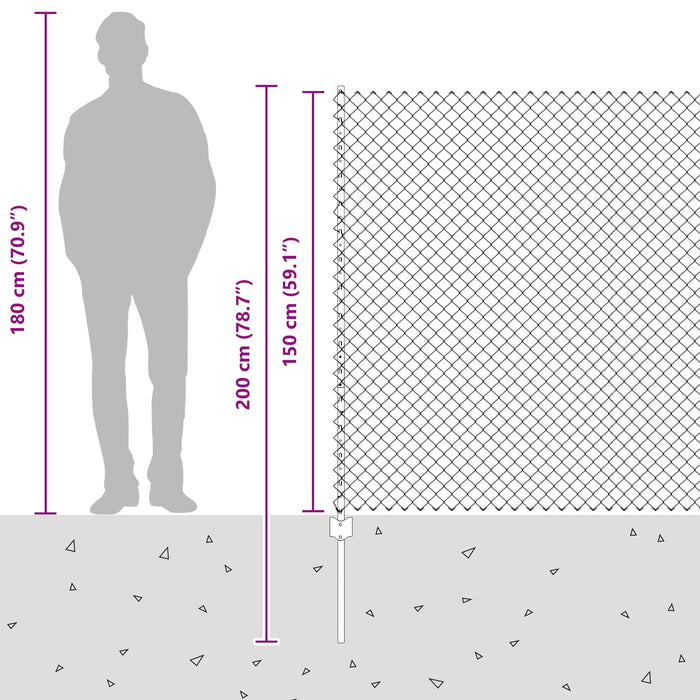 Recinzione e Posto Verde 1,5 x 10 m Acciaio 3336235