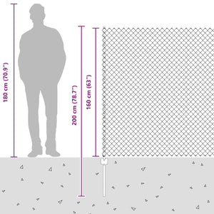 Recinzione e Posto Verde 1,6 x 10 m Acciaio 3336236