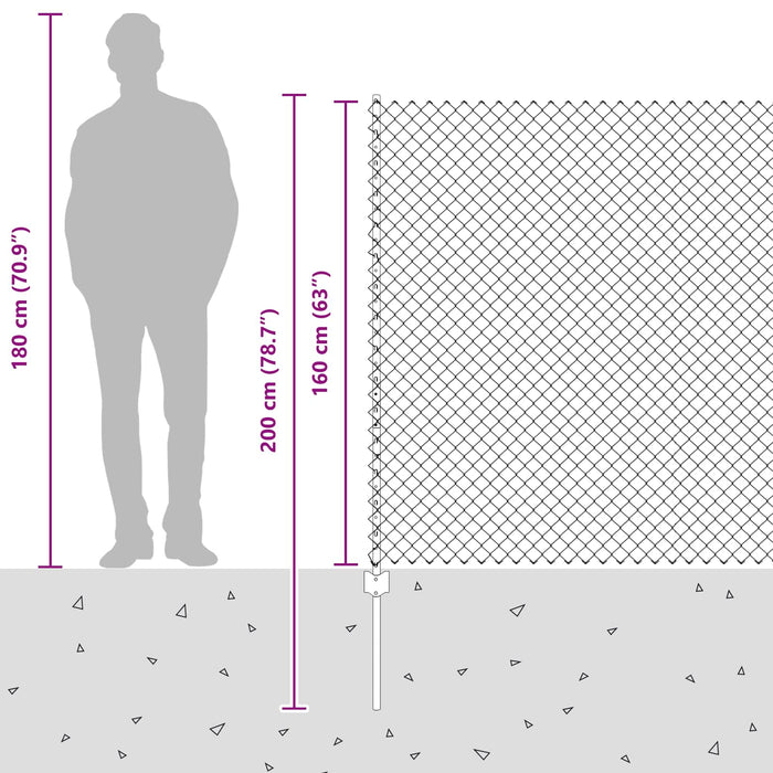 Recinzione e Posto Verde 1,6 x 10 m Acciaio 3336236