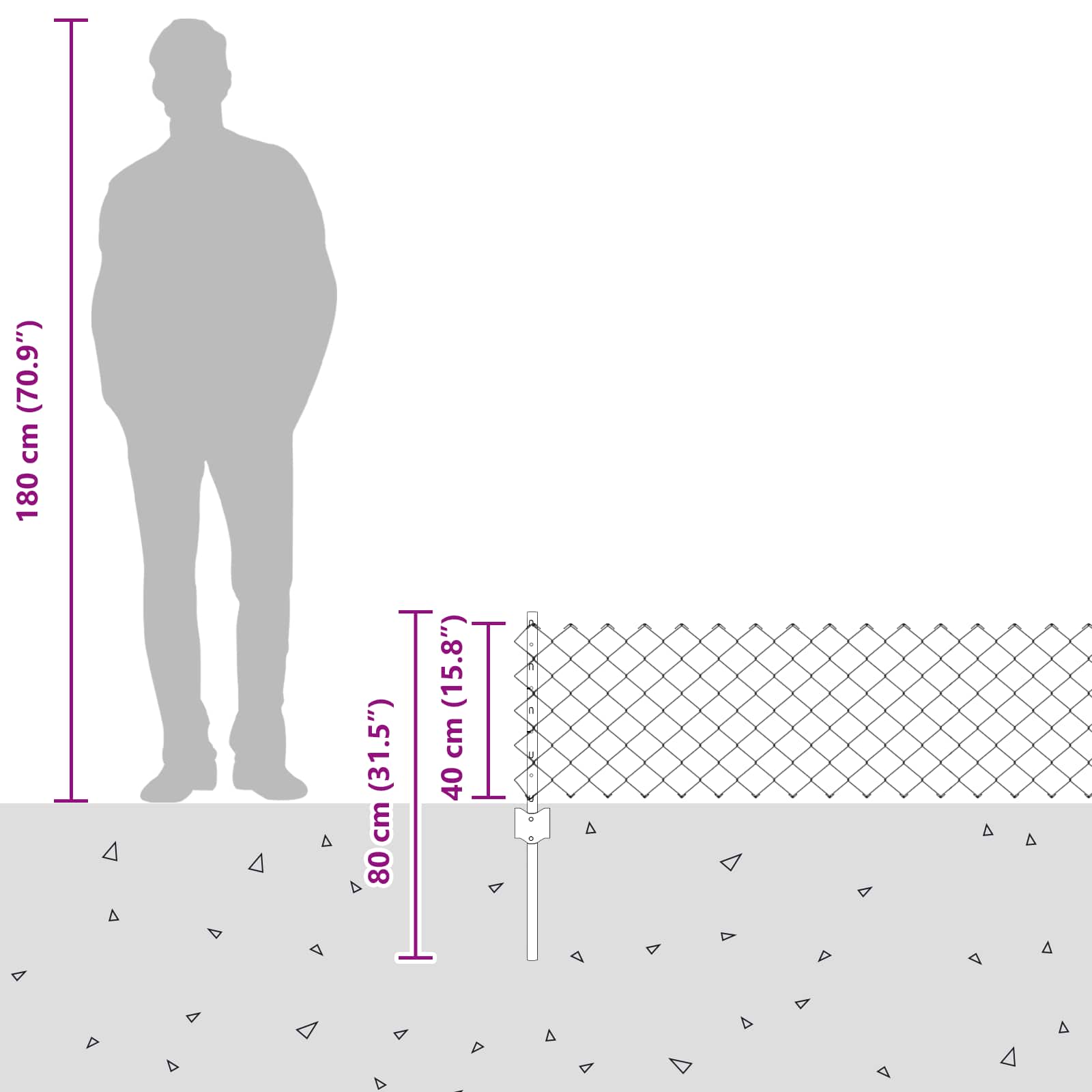 Recinzione e Posto Verde 0,4 x 10 m Acciaio 3336237