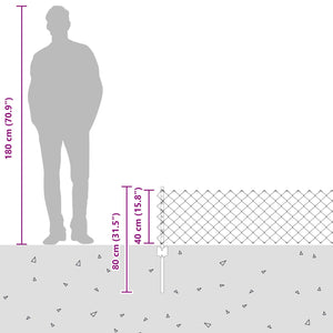Recinzione e Posto Verde 0,4 x 10 m Acciaio 3336237