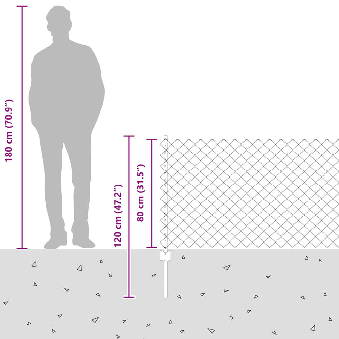 Recinzione e Posto Verde 0,8 x 10 m Acciaio 3336239