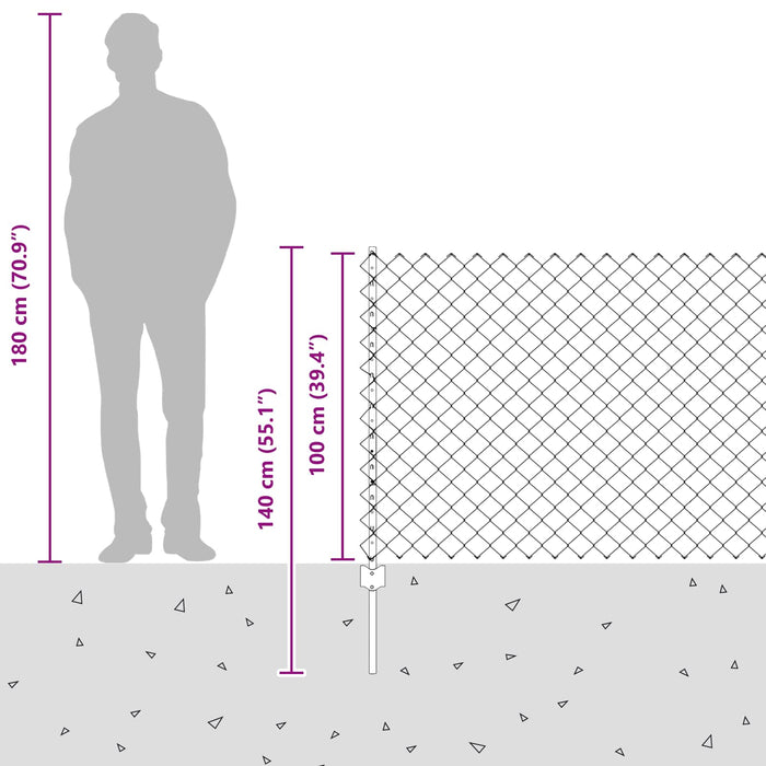 Recinzione e Posto Verde 1 x 10 m Acciaio 3336240
