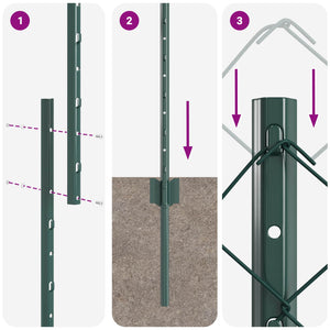 Recinzione e Posto Verde 1,4 x 10 m Acciaio 3336242