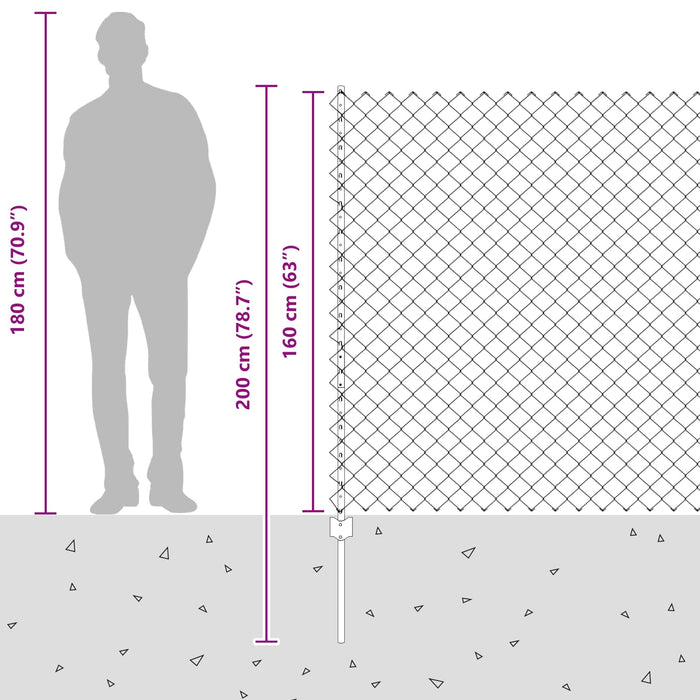 Recinzione e Posto Verde 1,6 x 10 m Acciaio 3336244