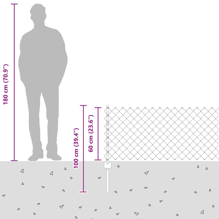 Recinzione e Posto Verde 0,6 x 25 m Acciaio 3336250
