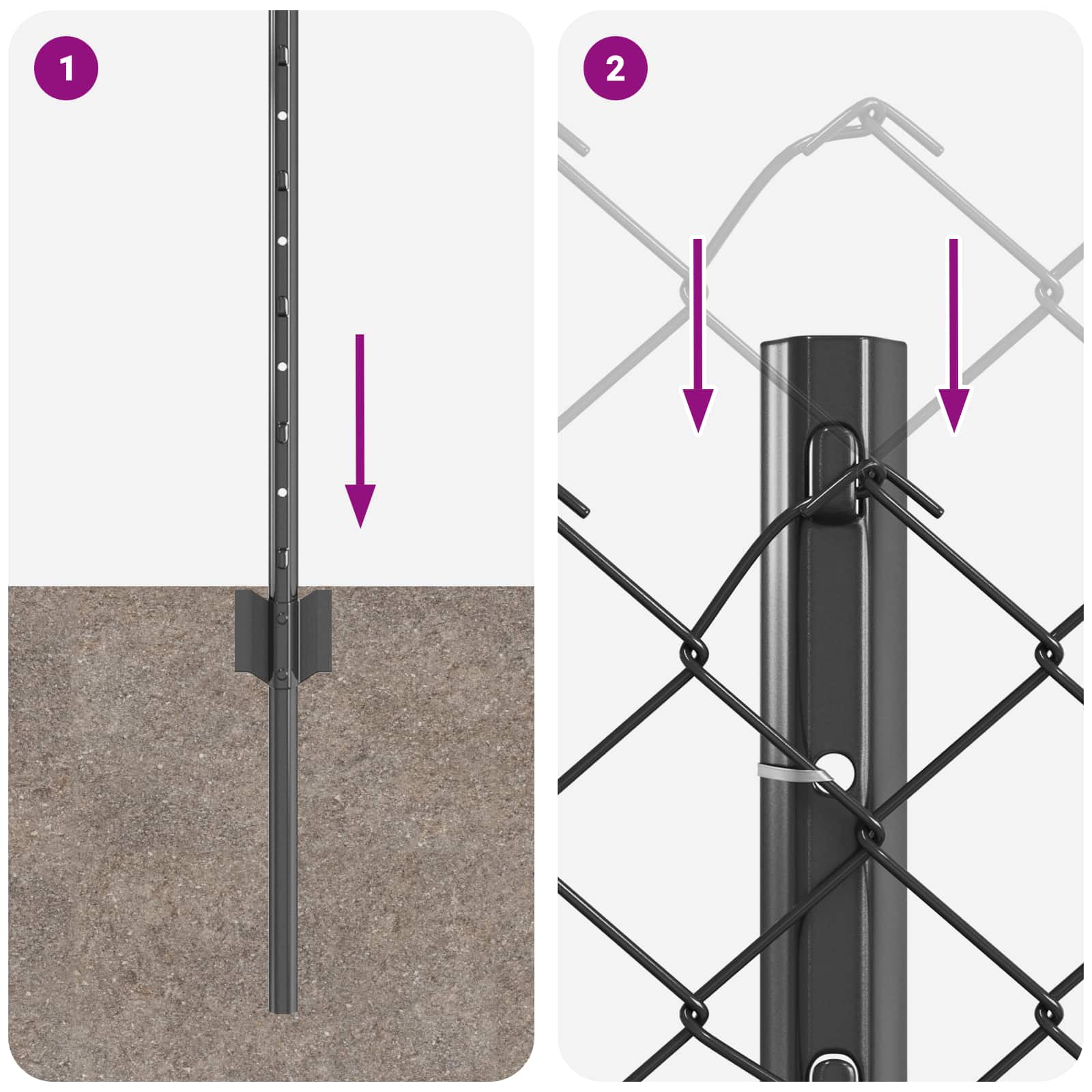 Recinzione e Posto Grigio 0,8 x 10 m Acciaio 3336259
