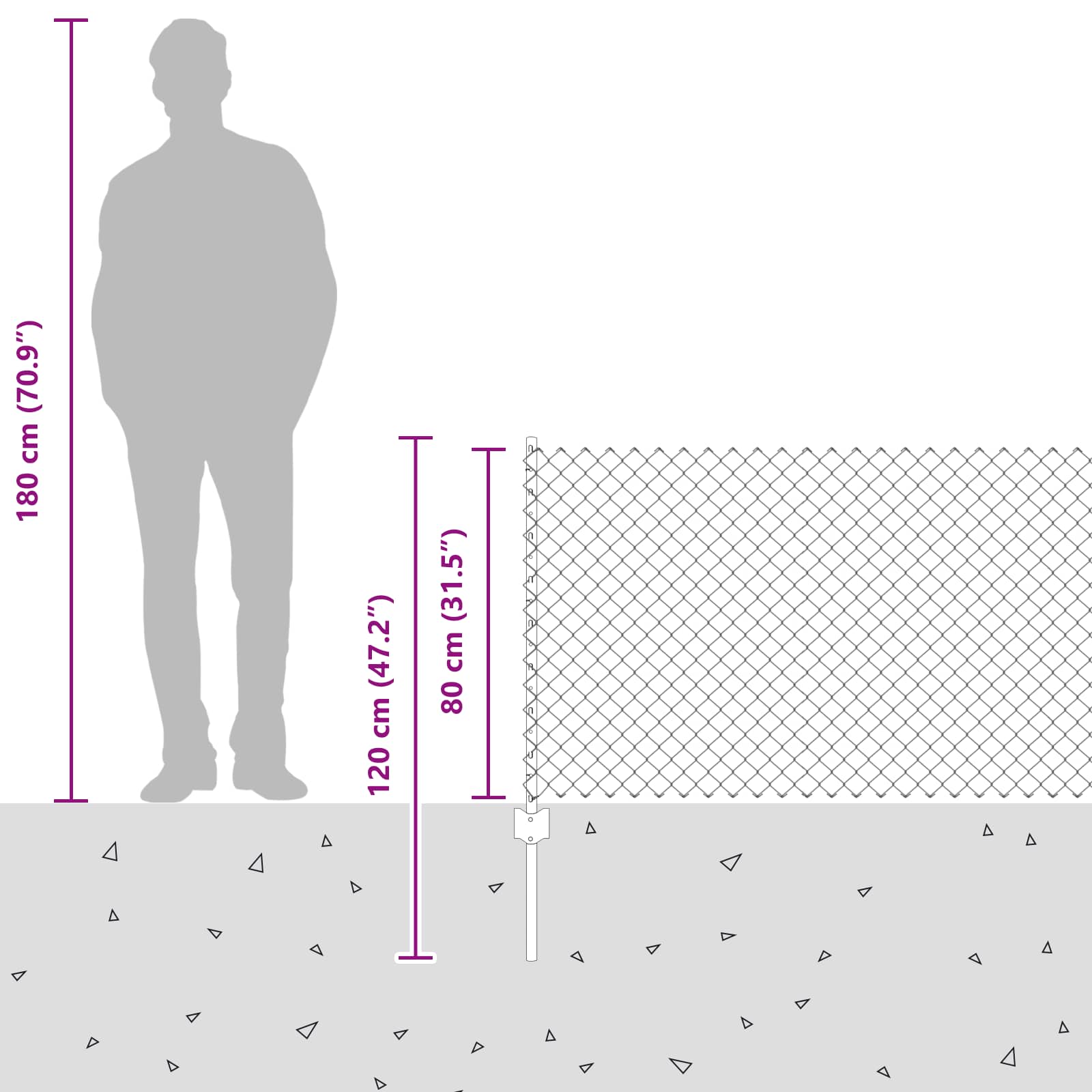 Recinzione e Posto Grigio 0,8 x 10 m Acciaio 3336259