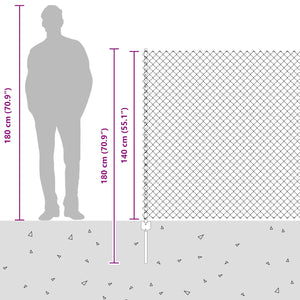 Recinzione e Posto Grigio 1,4 x 10 m Acciaio 3336262