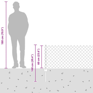 Recinzione e Posto Grigio 0,6 x 10 m Acciaio 3336266