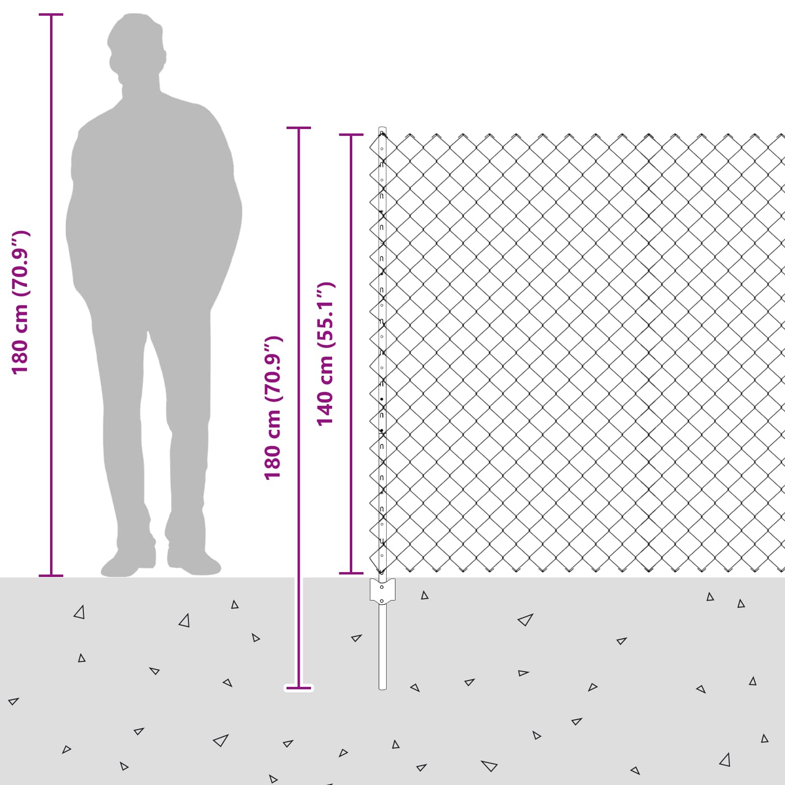 Recinzione e Posto Grigio 1,4 x 10 m Acciaio 3336270