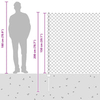Recinzione e Posto Grigio 1,5 x 10 m Acciaio 3336271