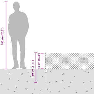 Recinzione e Posto Grigio 0,4 x 25 m Acciaio 3336273