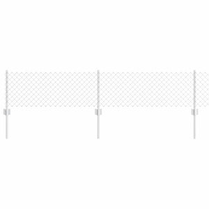 Recinzione con pali. Argento 0.4 x 10 m Acciaio 3336285