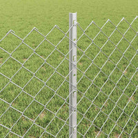 Recinzione con pali. Argento 0.6 x 10 m Acciaio 3336286