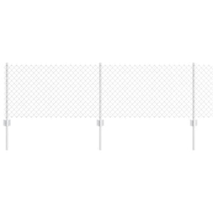 Recinzione con pali. Argento 0.6 x 10 m Acciaio 3336286