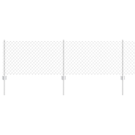 Recinzione con pali. Argento 0.6 x 10 m Acciaio 3336286