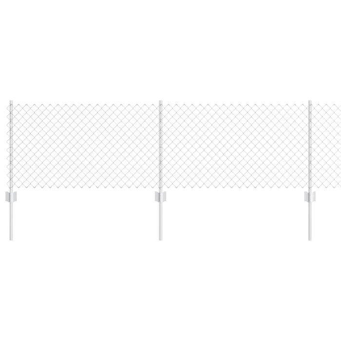 Recinzione con pali. Argento 0.6 x 10 m Acciaio 3336286