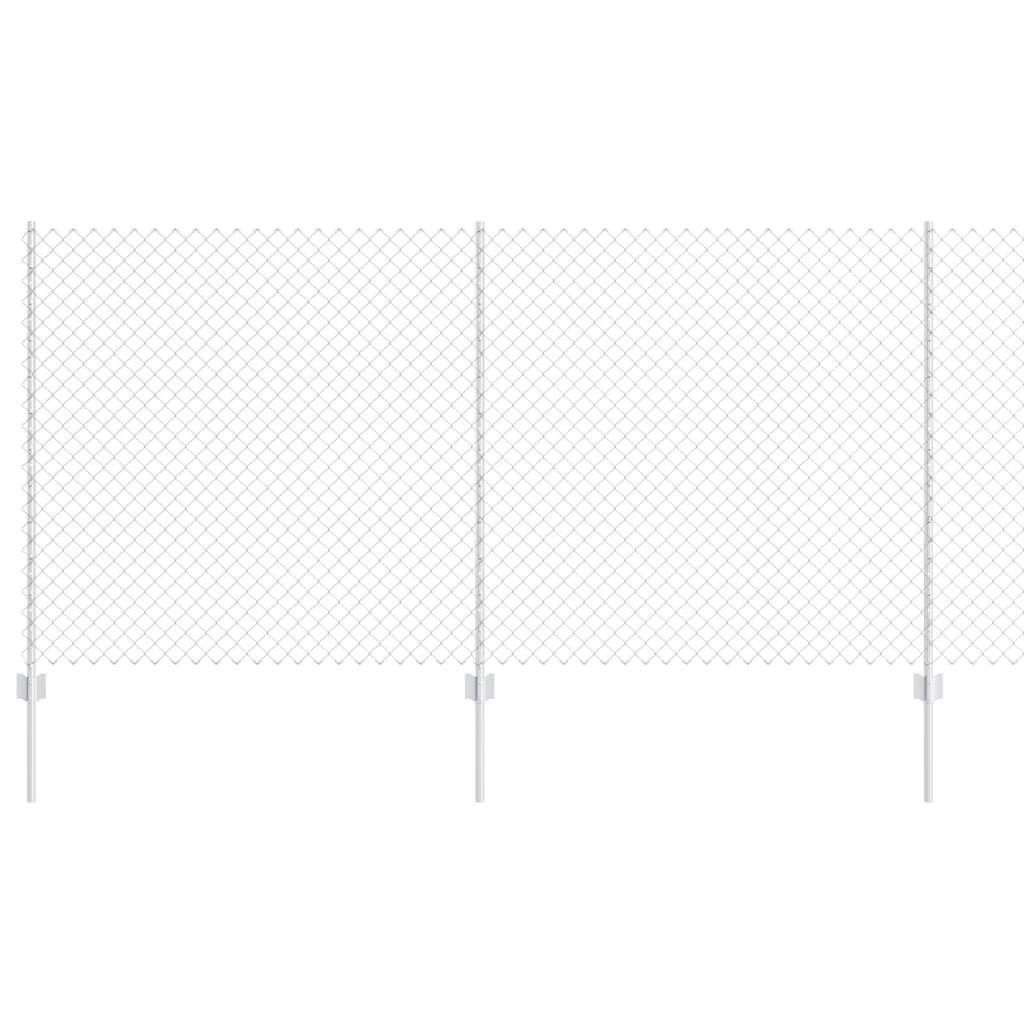 Recinzione con pali. Argento 1.2 x 10 m Acciaio 3336289