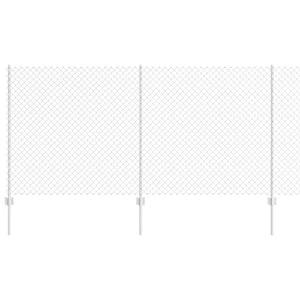 Recinzione con pali. Argento 1.2 x 10 m Acciaio 3336289