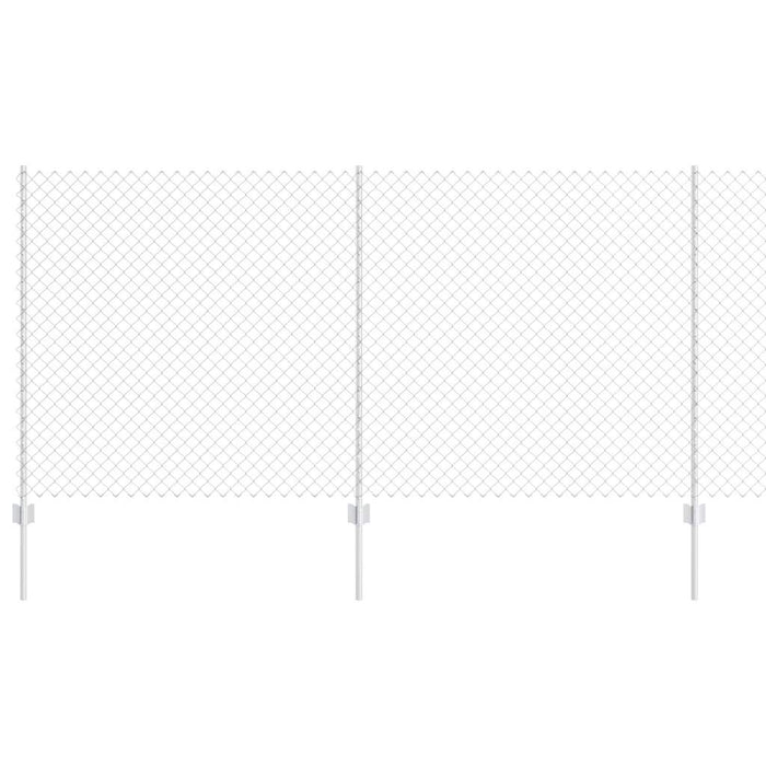 Recinzione con pali. Argento 1.2 x 10 m Acciaio 3336289