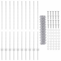 Recinzione con pali. Argento 1.2 x 10 m Acciaio 3336289