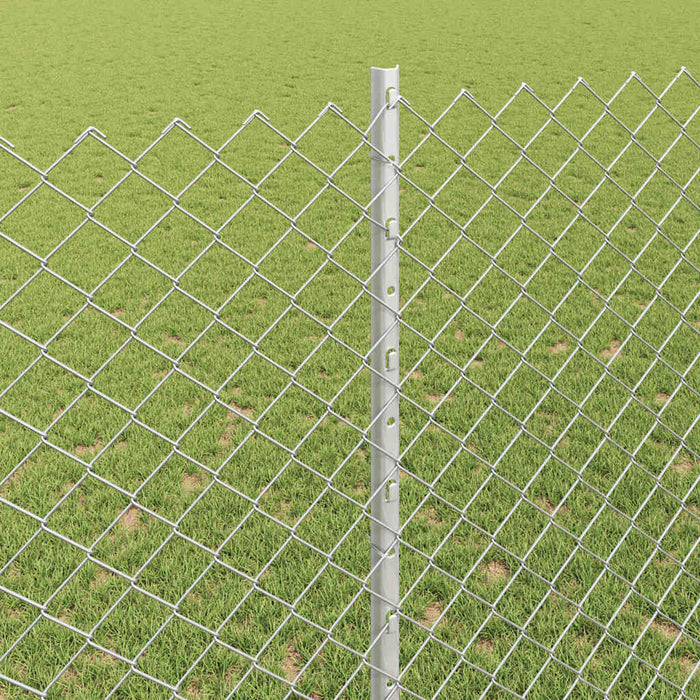 Recinzione con pali. Argento 1.4 x 10 m Acciaio 3336290