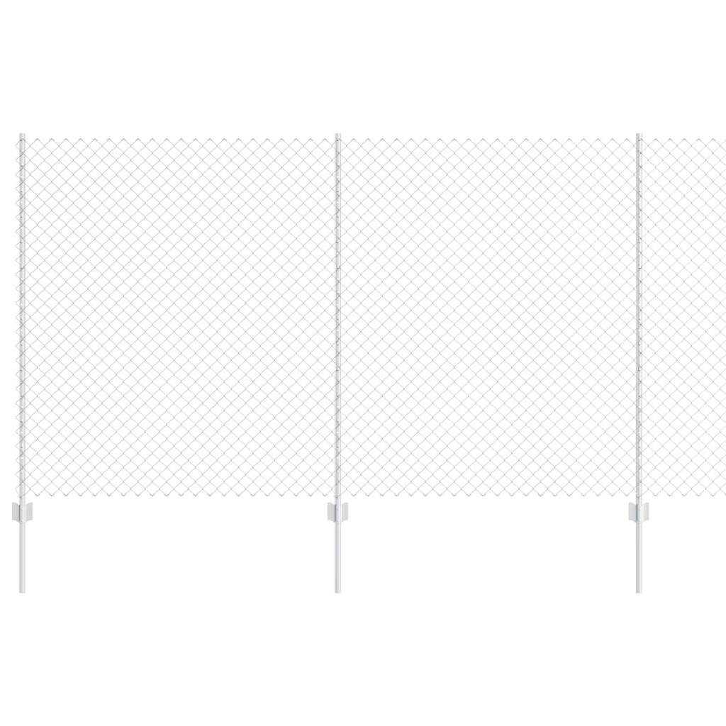 Recinzione con pali. Argento 1.4 x 10 m Acciaio 3336290