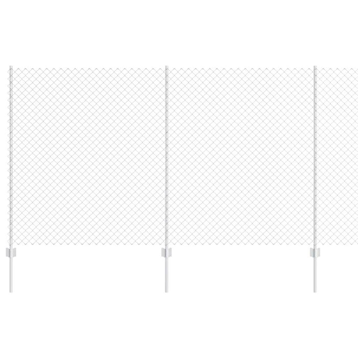 Recinzione con pali. Argento 1.4 x 10 m Acciaio 3336290