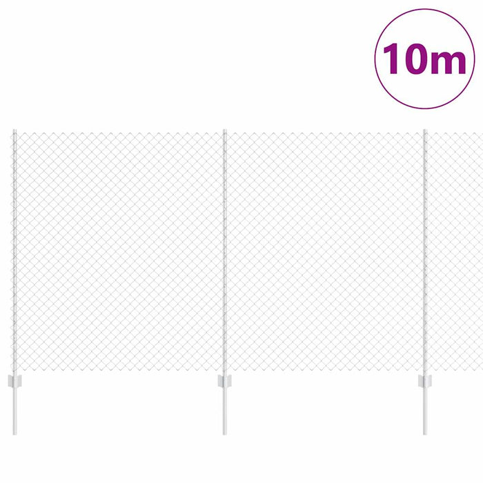 Recinzione con pali. Argento 1.4 x 10 m Acciaio 3336290