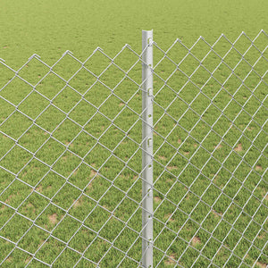 Recinzione con pali. Argento 1.5 x 10 m Acciaio 3336291