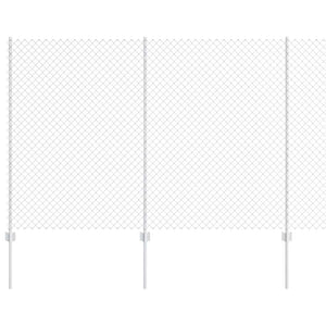 Recinzione con pali. Argento 1.5 x 10 m Acciaio 3336291