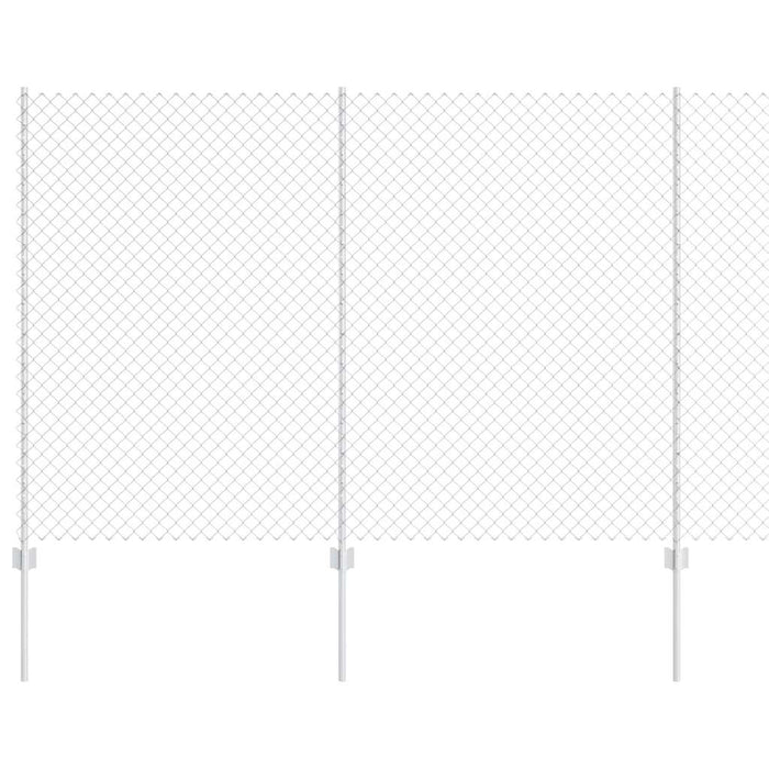 Recinzione con pali. Argento 1.5 x 10 m Acciaio 3336291