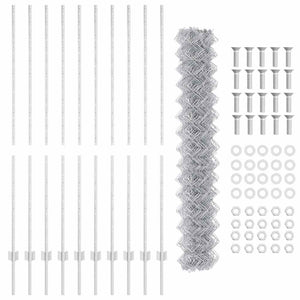 Recinzione con pali. Argento 1.5 x 10 m Acciaio 3336291