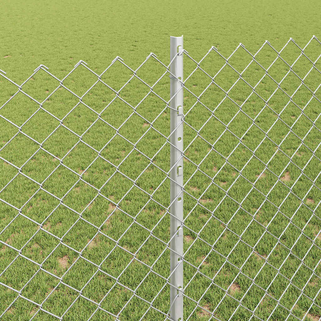 Recinzione con pali. Argento 1.6 x 10 m Acciaio 3336292