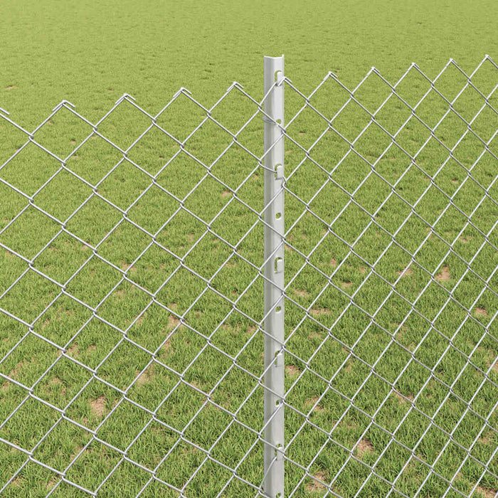 Recinzione con pali. Argento 1.6 x 10 m Acciaio 3336292