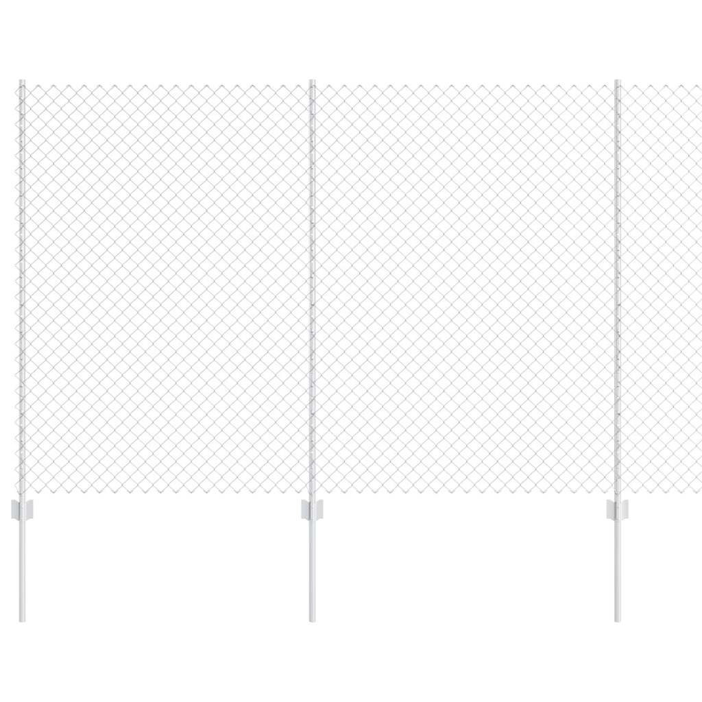 Recinzione con pali. Argento 1.6 x 10 m Acciaio 3336292