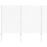 Recinzione con pali. Argento 1.6 x 10 m Acciaio 3336292