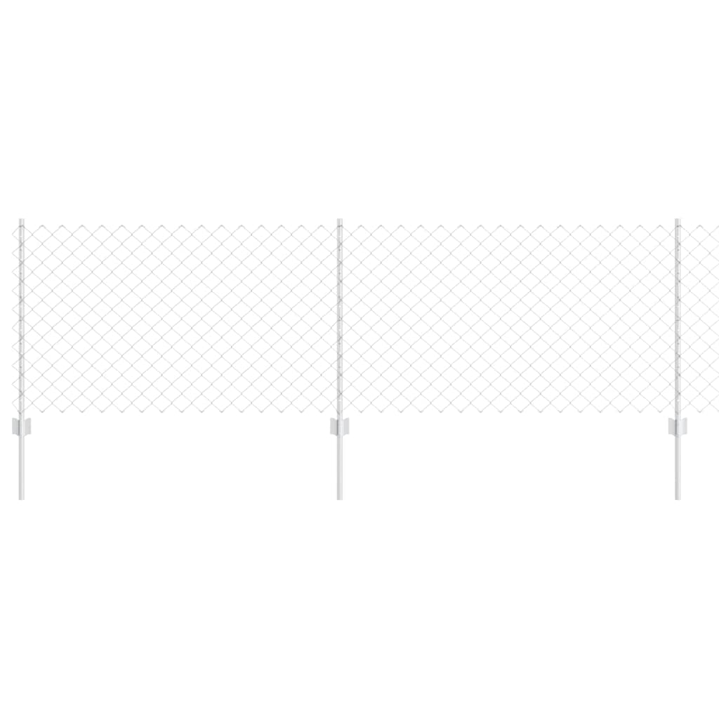 Recinzione con pali. Argento 0.8 x 10 m Acciaio 3336295