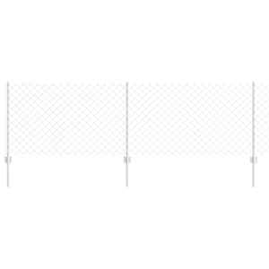 Recinzione con pali. Argento 0.8 x 10 m Acciaio 3336295