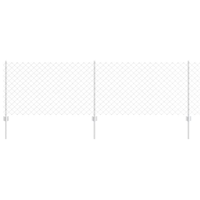 Recinzione con pali. Argento 0.8 x 10 m Acciaio 3336295