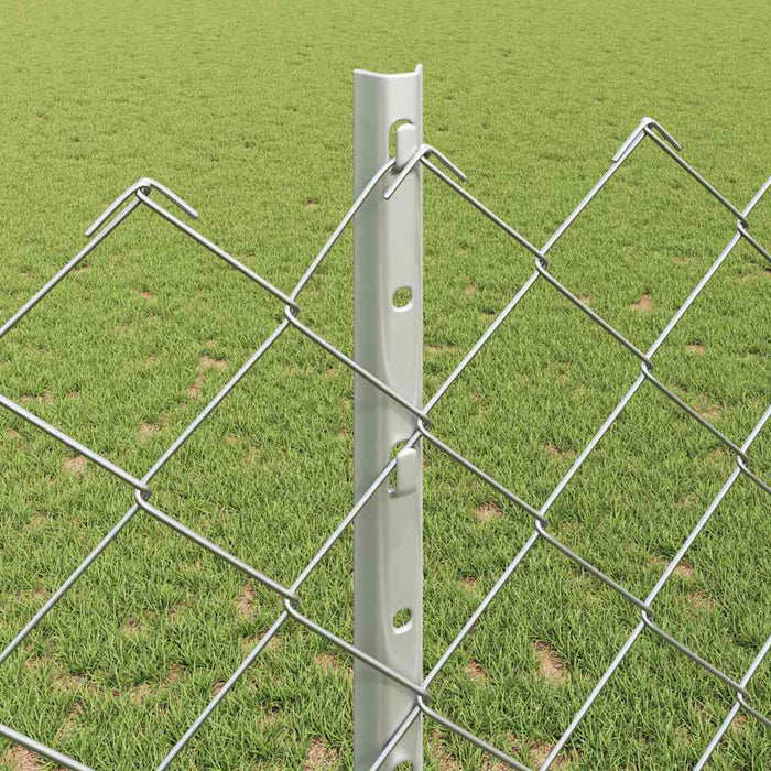 Recinzione con pali. Argento 1.2 x 10 m Acciaio 3336297