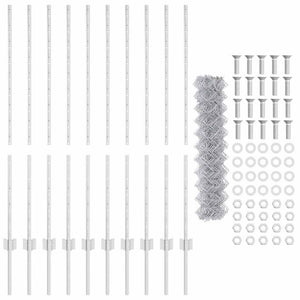 Recinzione con pali. Argento 1.2 x 10 m Acciaio 3336297