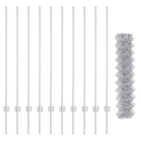 Recinzione con pali. Argento 1.2 x 10 m Acciaio 3336297