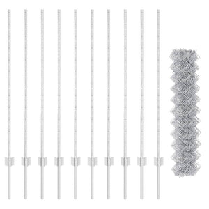 Recinzione con pali. Argento 1.2 x 10 m Acciaio 3336297